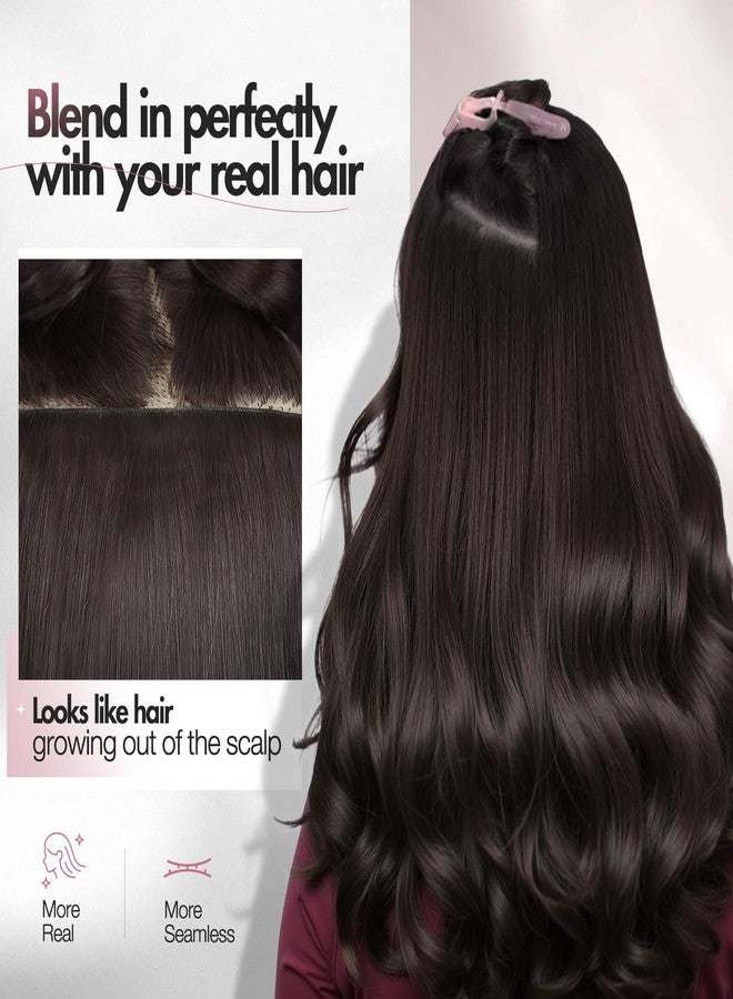 Quantum Love Invisi Edge Clip in Hair Extensions Human Hair 18Inch 110g Seamless Clip in Hair Extensions 7Pcs 14Clips Invisible PU Skin Weft Brown Remy Human Hair Extensions - Image 4